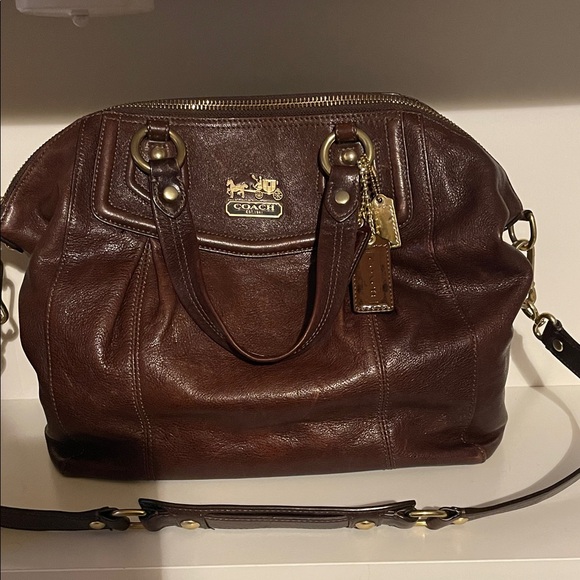 Coach Dark Brown Leather Satchel - Picture 1 of 13
